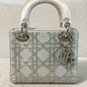 Authentic Dior Mini Lady Bag Sequin Tweed